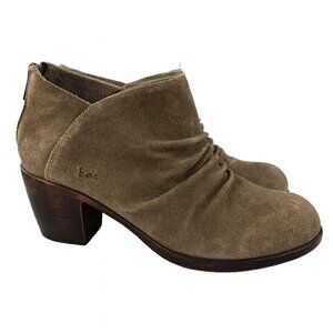 BOC Women's Size 8M Settle Brown Leather Slouch Back Zip Block Heel Ankle Boots